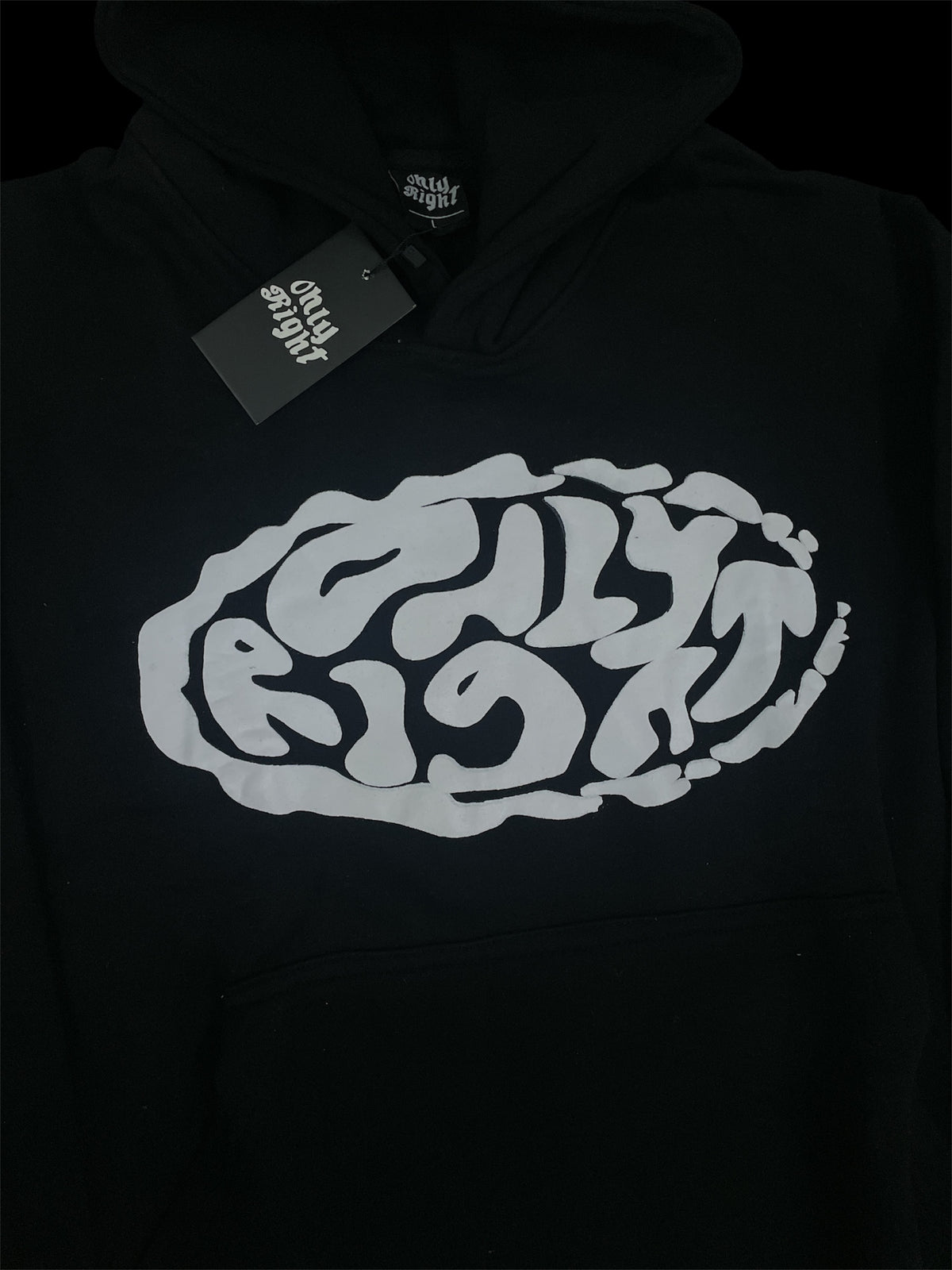 ONLY RIGHT BLACK MONOCHROME HOODIE