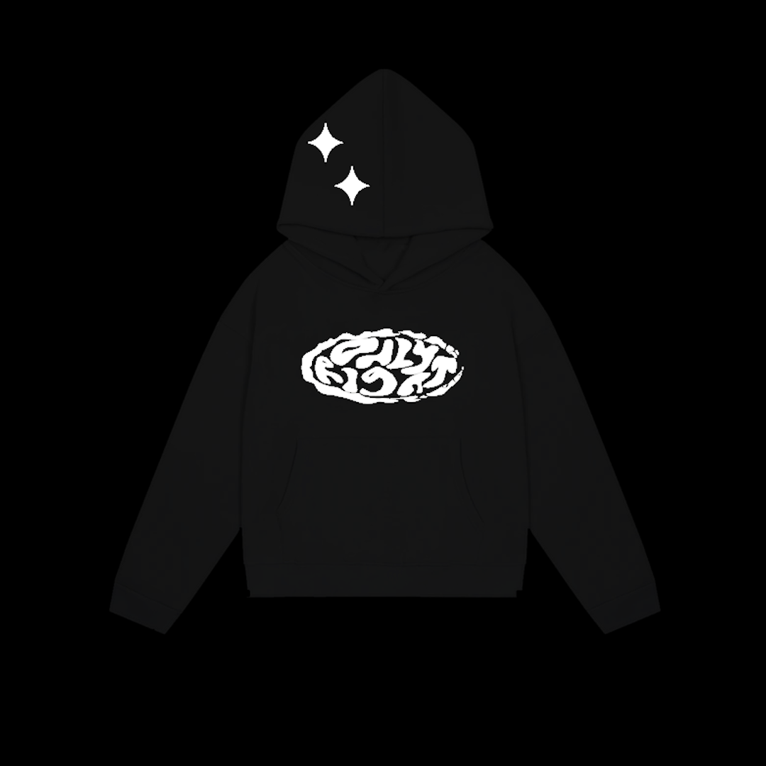 ONLY RIGHT BLACK MONOCHROME HOODIE