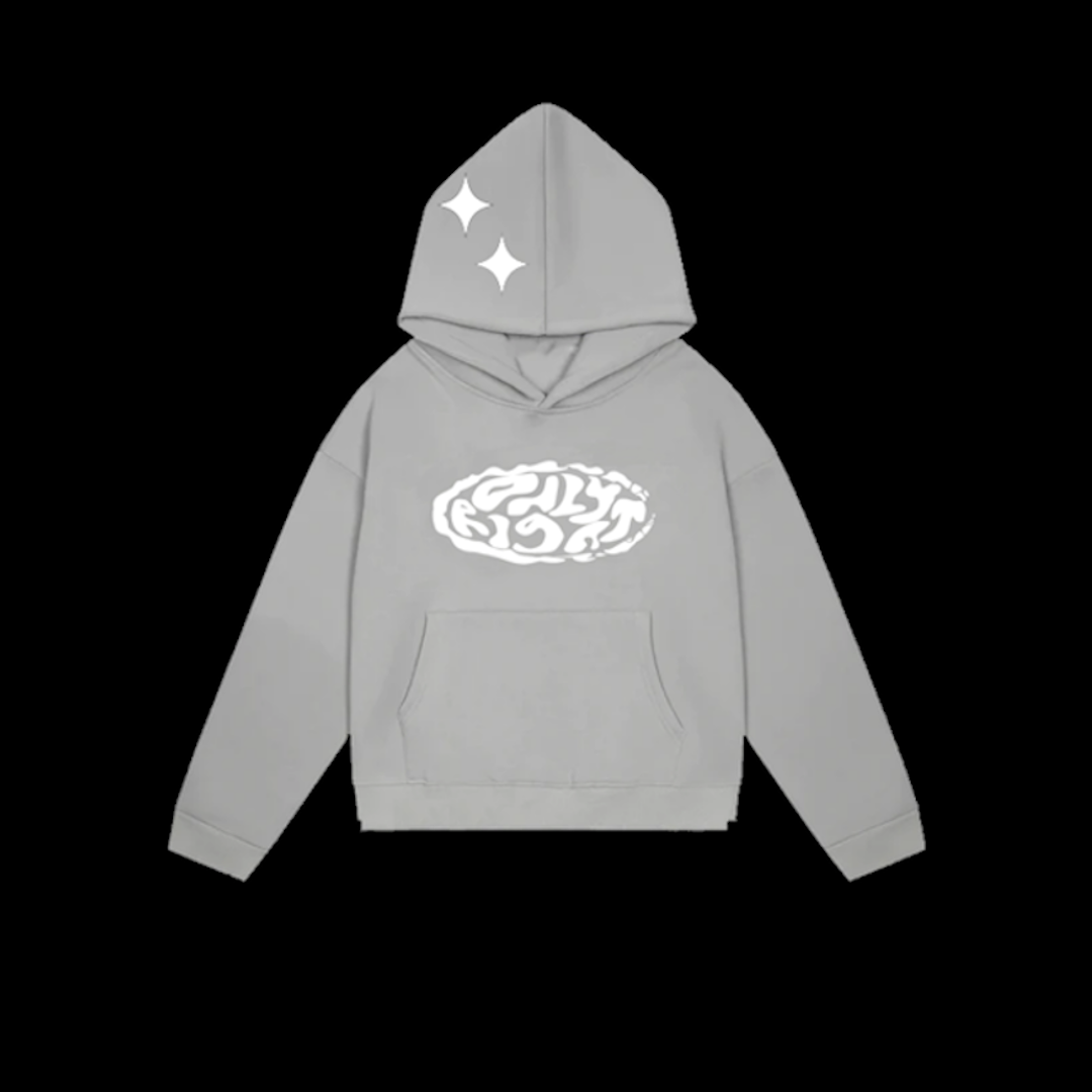 ONLY RIGHT WOLF GREY MONOCHROME HOODIE